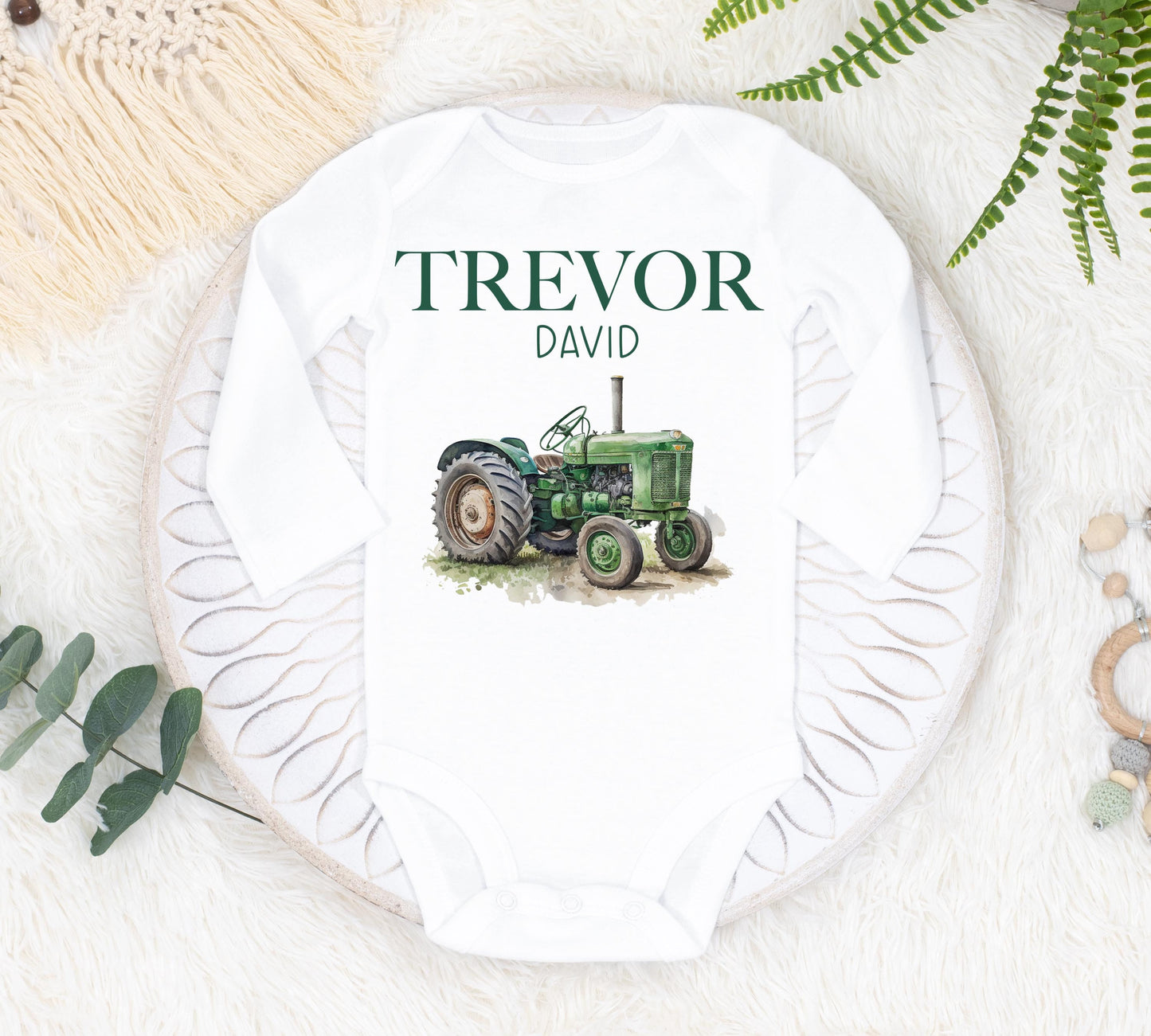 Tractor Baby Bodysuit, Farm Theme C40