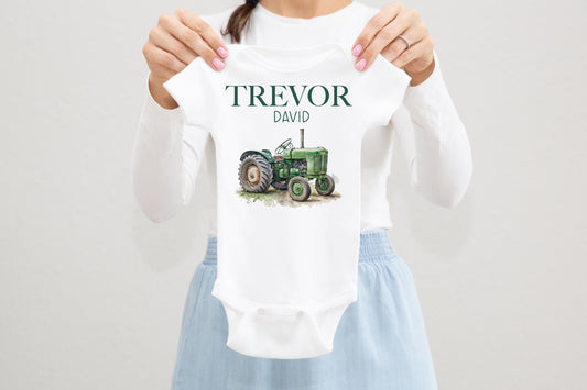 Tractor Baby Bodysuit, Farm Theme C40