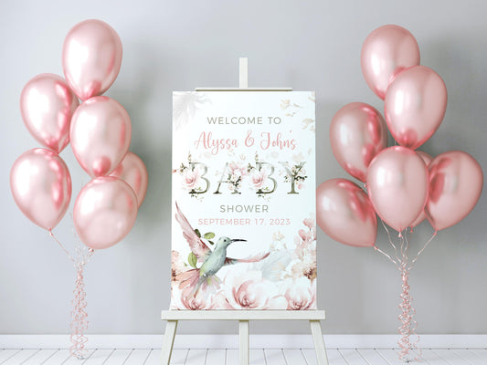 Hummingbird Baby Shower Welcome Sign, G41