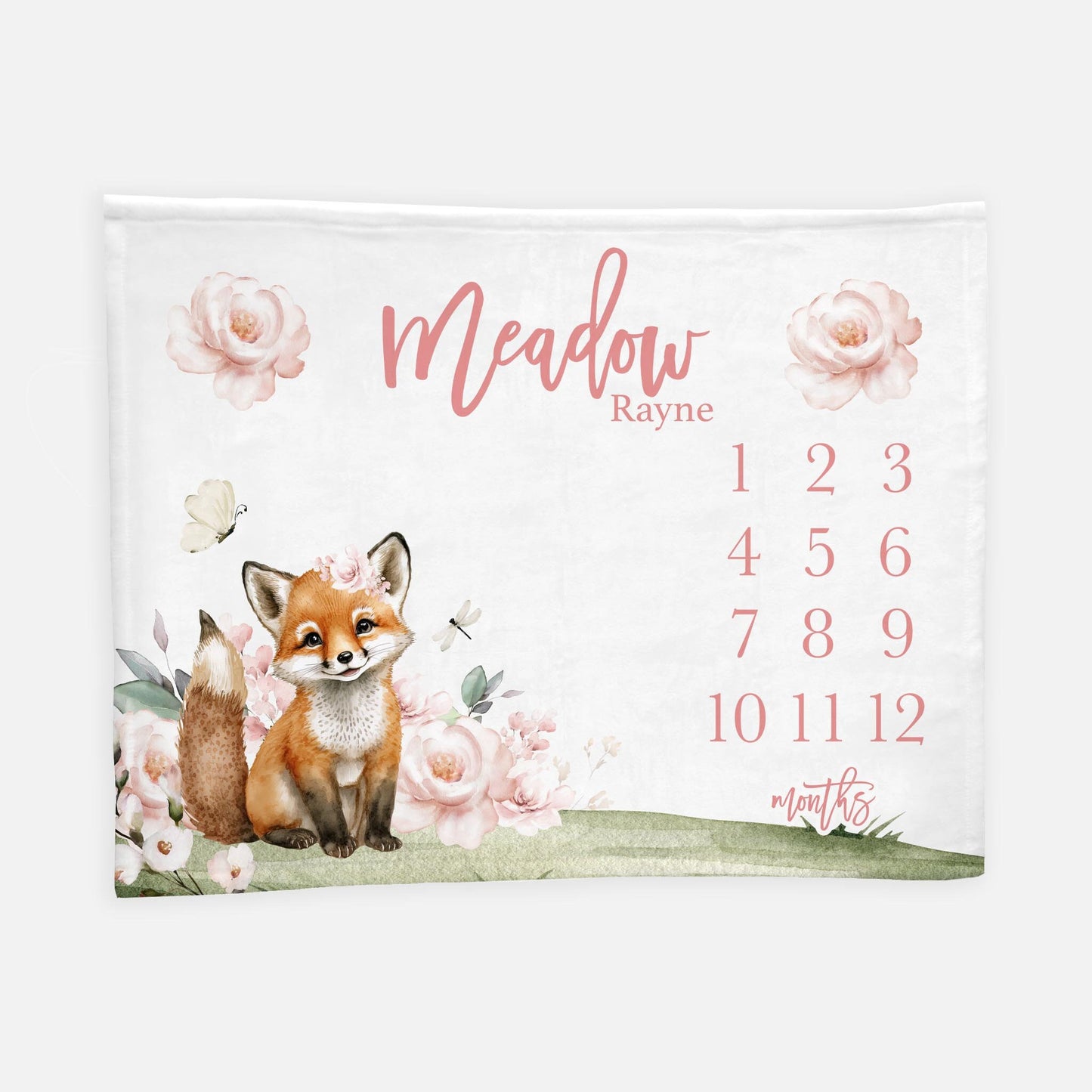 Girl Woodland Milestone Blanket, Fox W56