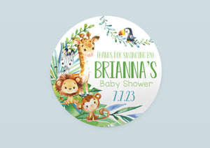 Safari Baby Shower Favor Stickers and Thank You Labels, S3