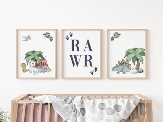 Dinosaur Nursery Wall Art Poster, B23