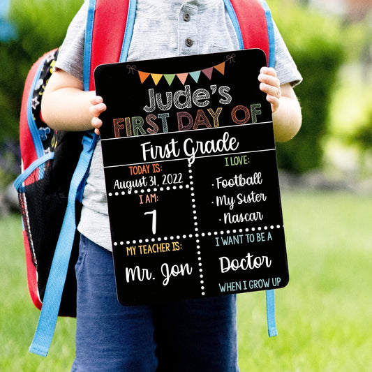 Reusable First and Last Day of School Sign, Liquid Chalk, Classic Boho