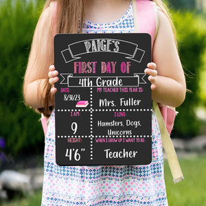 First and Last Day of School Sign, Liquid Chalk Dry Erase School Board, Pink