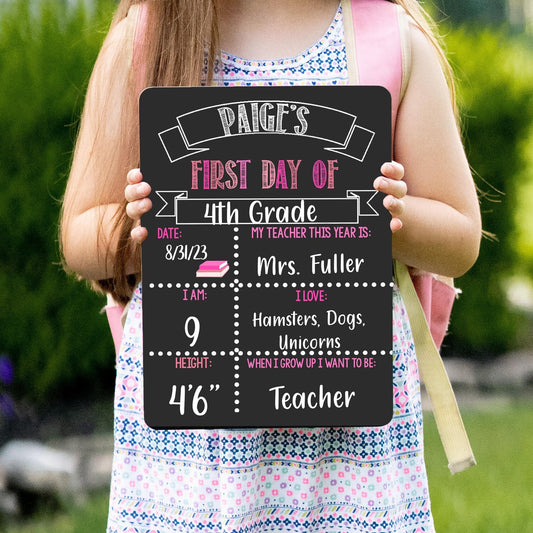 Reusable First and Last Day of School Sign, Liquid Chalk, Pink