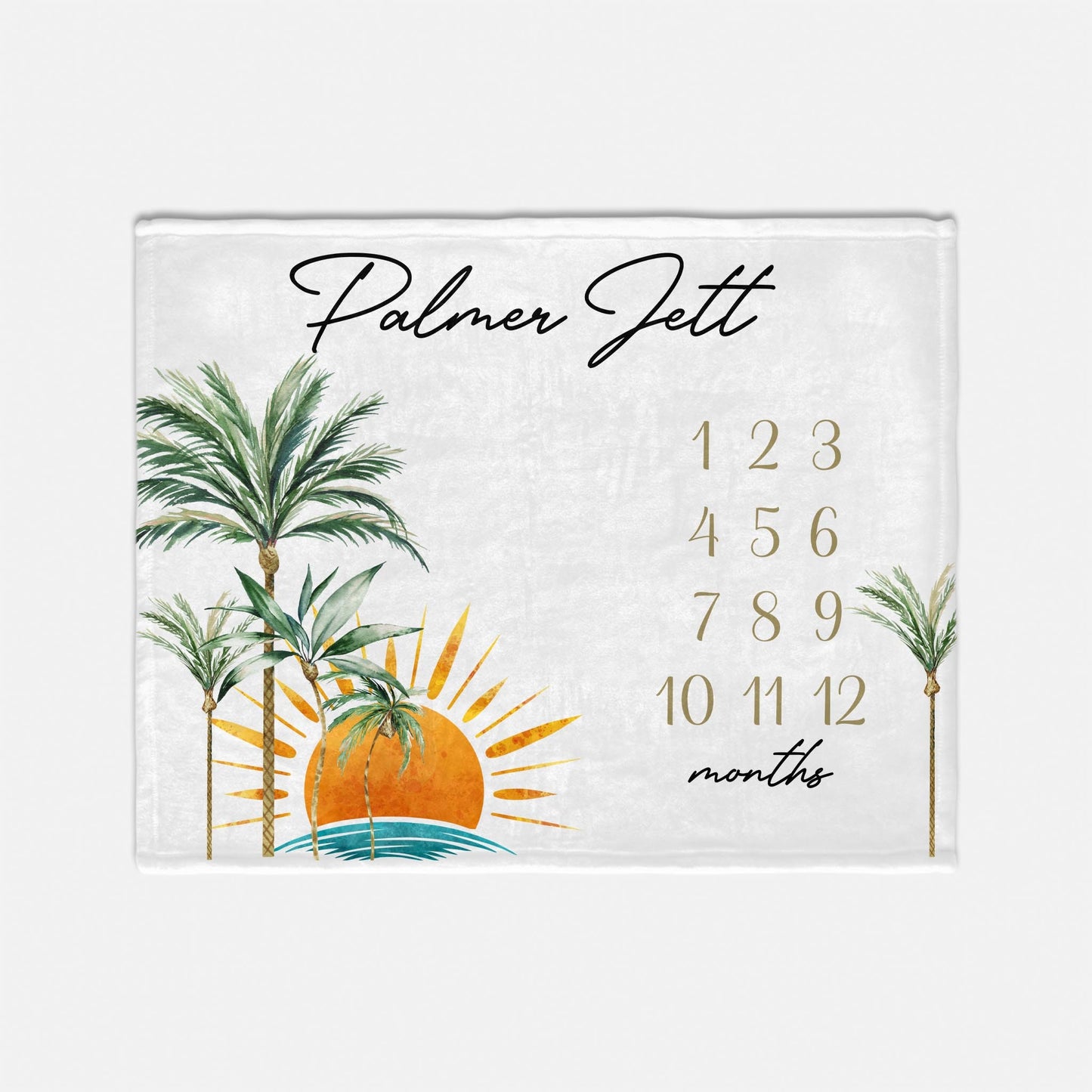 Tropical Milestone Blanket, Beach Sun Milestone Blanket B69