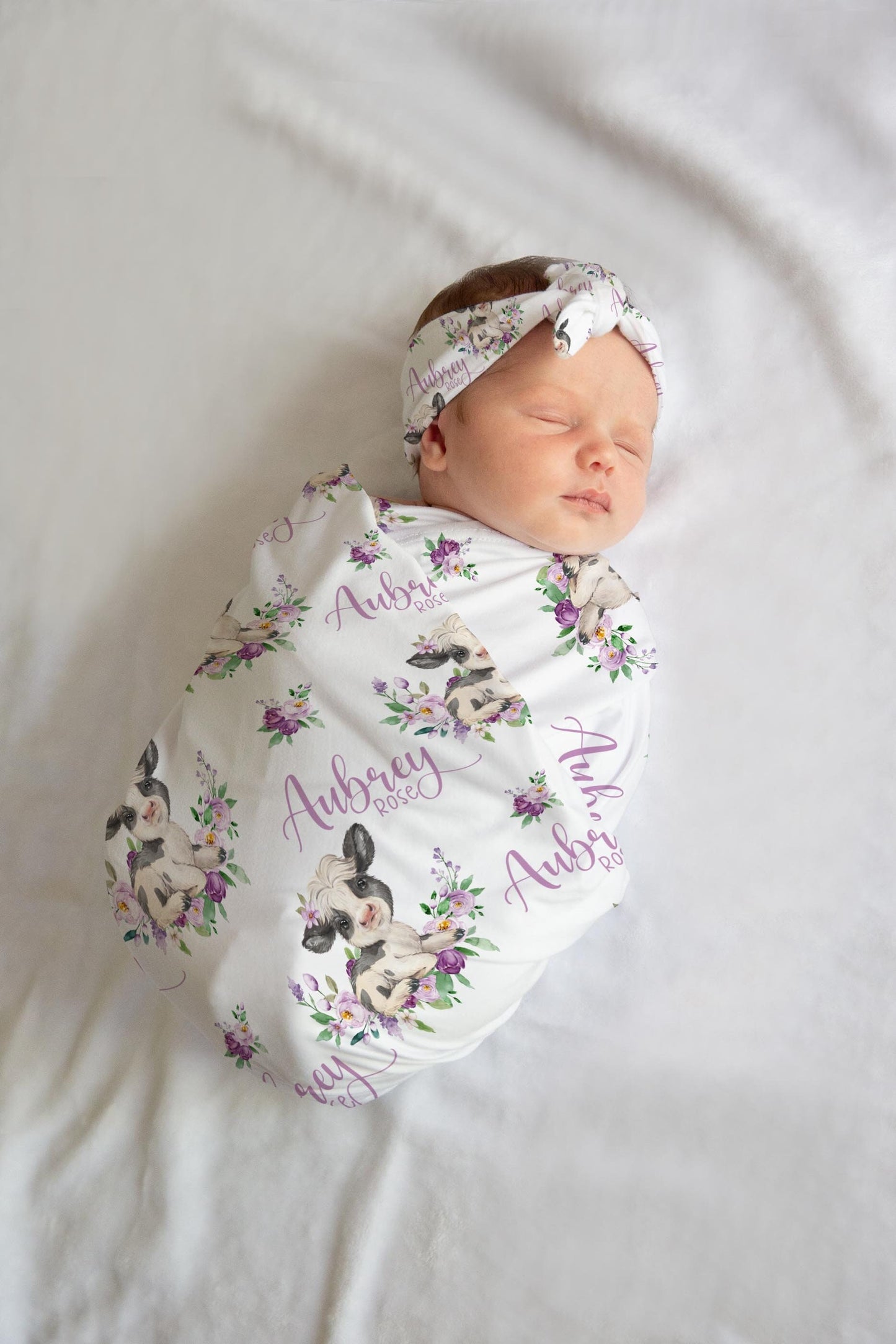 Girl Cow Swaddle Set, C42