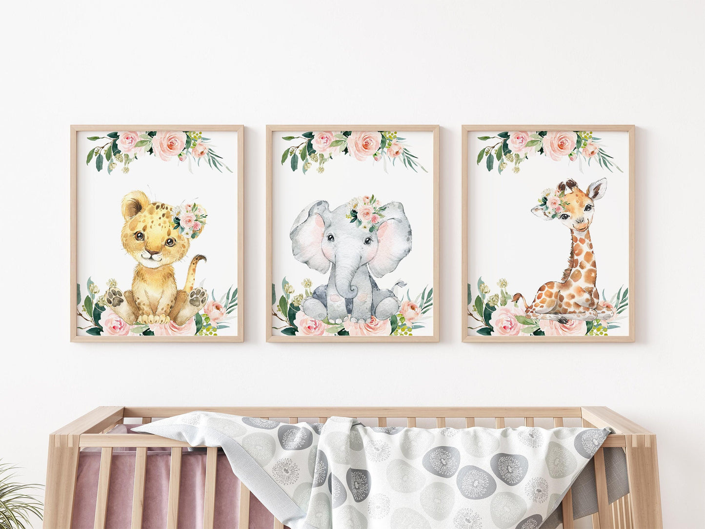 Girl Safari Nursery Wall Art Poster, Adventure S2