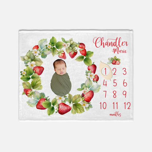 Strawberry Girl Milestone Blanket, G64