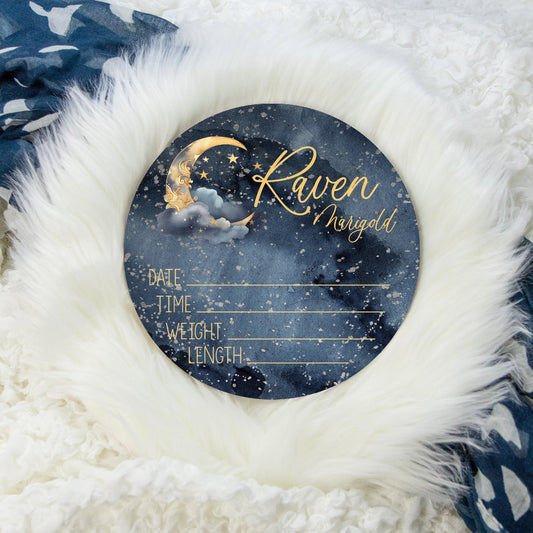 Crescent Moon Birth Stat Sign, T64