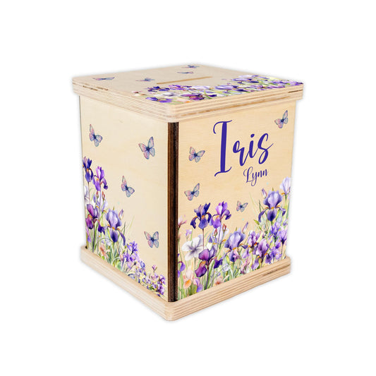 Iris Piggy Bank, Floral Iris F98