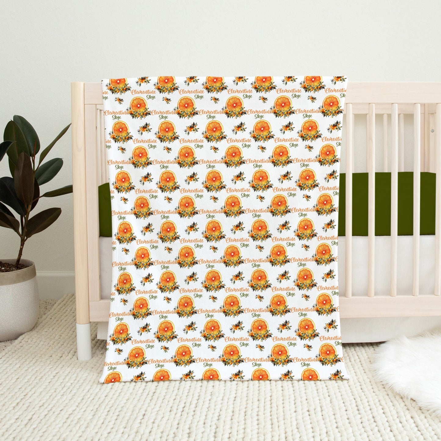 Oranges Baby Swaddle Blanket, Summer Fruit G65