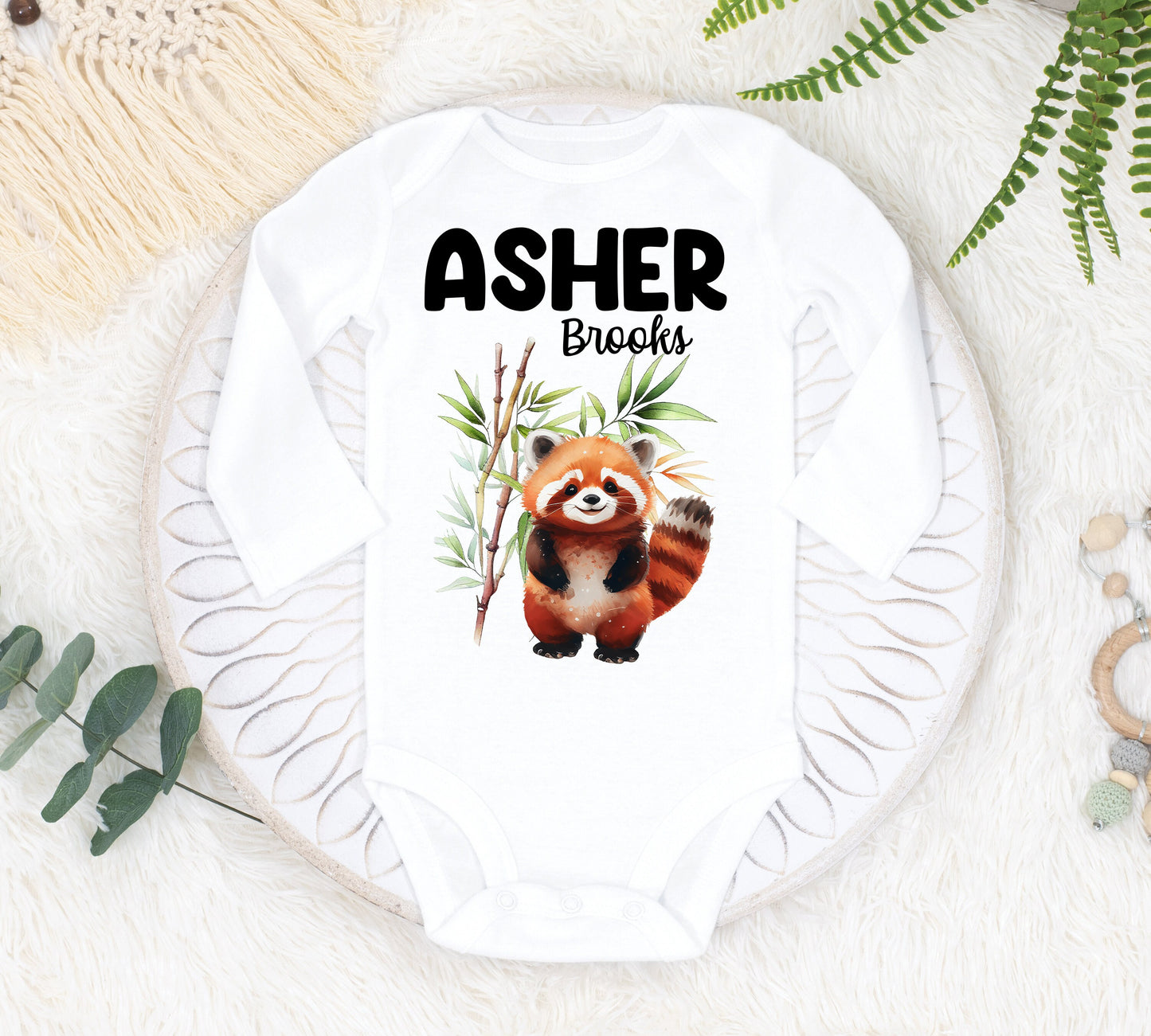 Red Panda Baby Bodysuit, W58