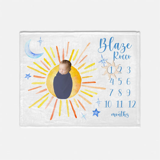 Sun Moon and Stars Milestone Blanket, T43