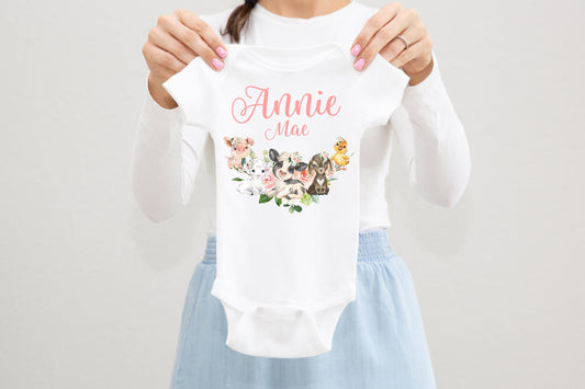 Girl Farm Baby Bodysuit, C47