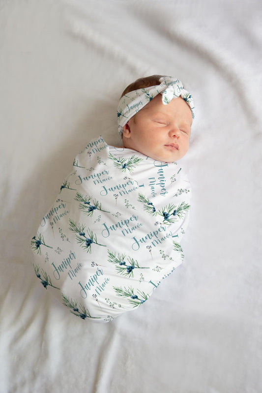 Personalized Baby Swaddle Blanket, Juniper Girl F74