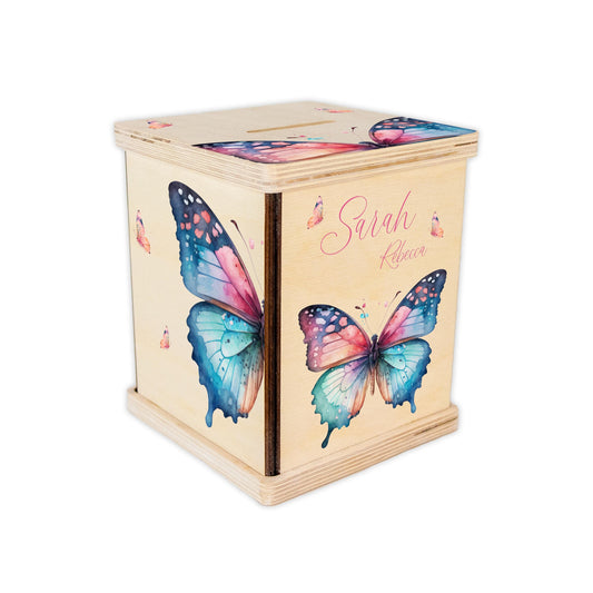 Pink Butterfly Personalized Piggy Bank, G60