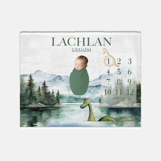 Loch Ness Monster Baby Milestone Blanket, M31