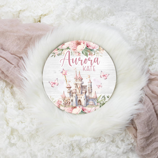 Baby Princess Round Wood Name Sign, G73