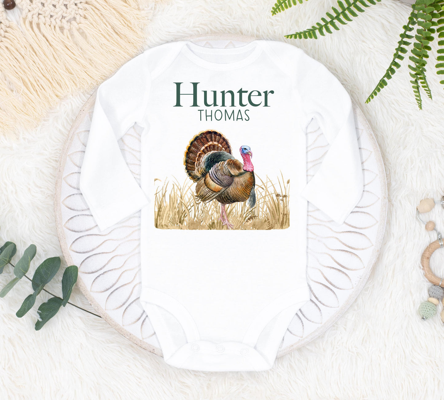 Turkey Baby Bodysuit, Hunter Baby Outfit W60