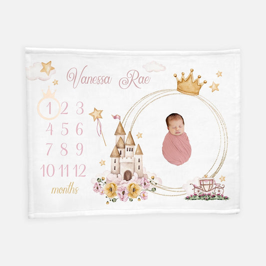 Princess Crown Milestone Blanket, Girl G19