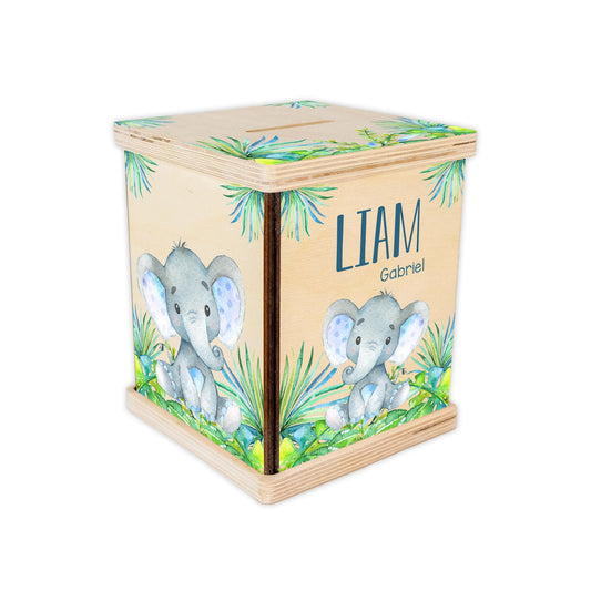 Boy Elephant Safari Coin Bank, S66