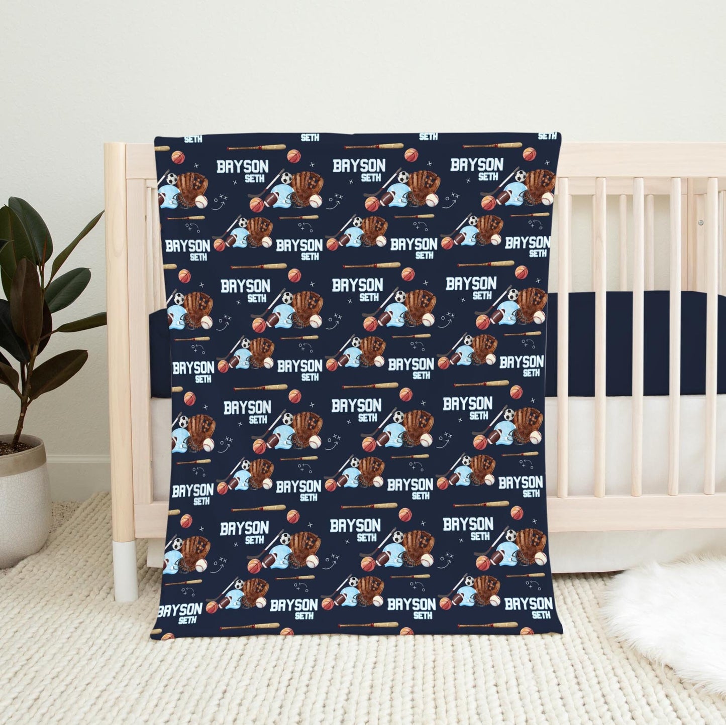 Sports Theme Swaddle Set, Football Baseball, Basketball B73