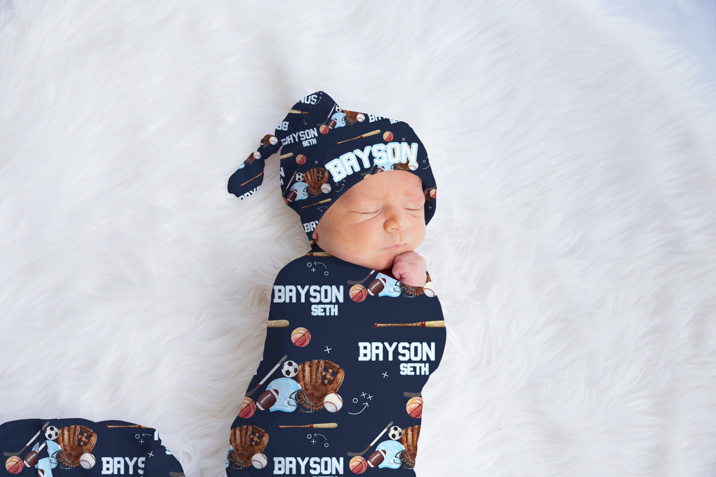 Sports Theme Swaddle Set, Football Baseball, Basketball B73