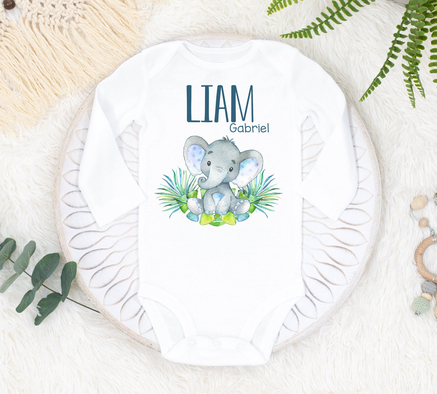 Elephant Baby Bodysuit, S66