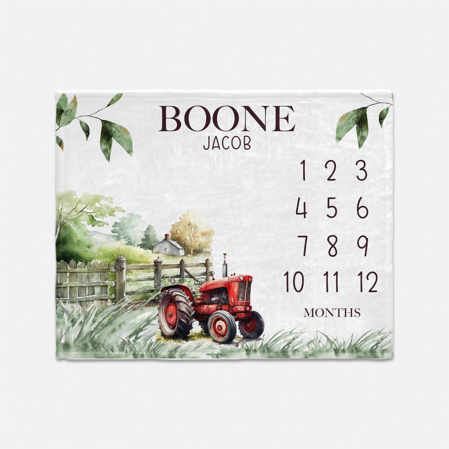 Red Tractor Baby Milestone Blanket, Farm C40