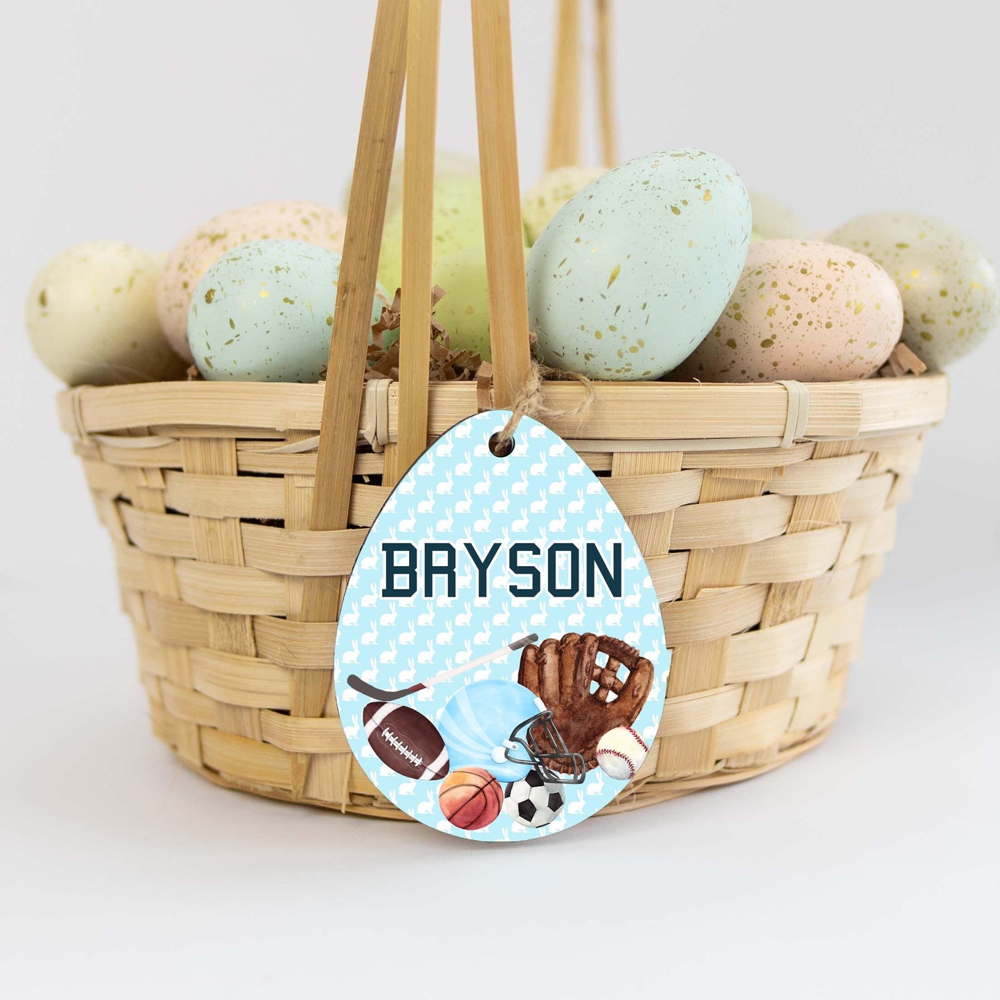 Dragon Easter Basket Wood Name Tag, B9