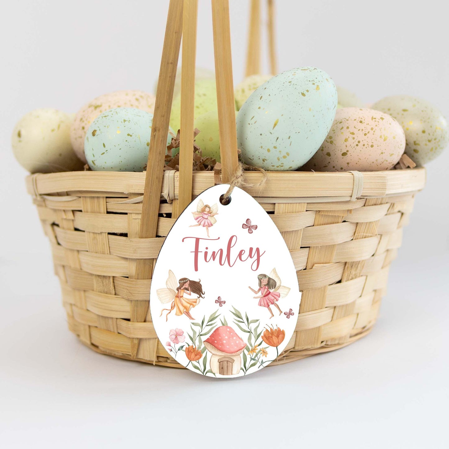 Dragon Easter Basket Wood Name Tag, B9