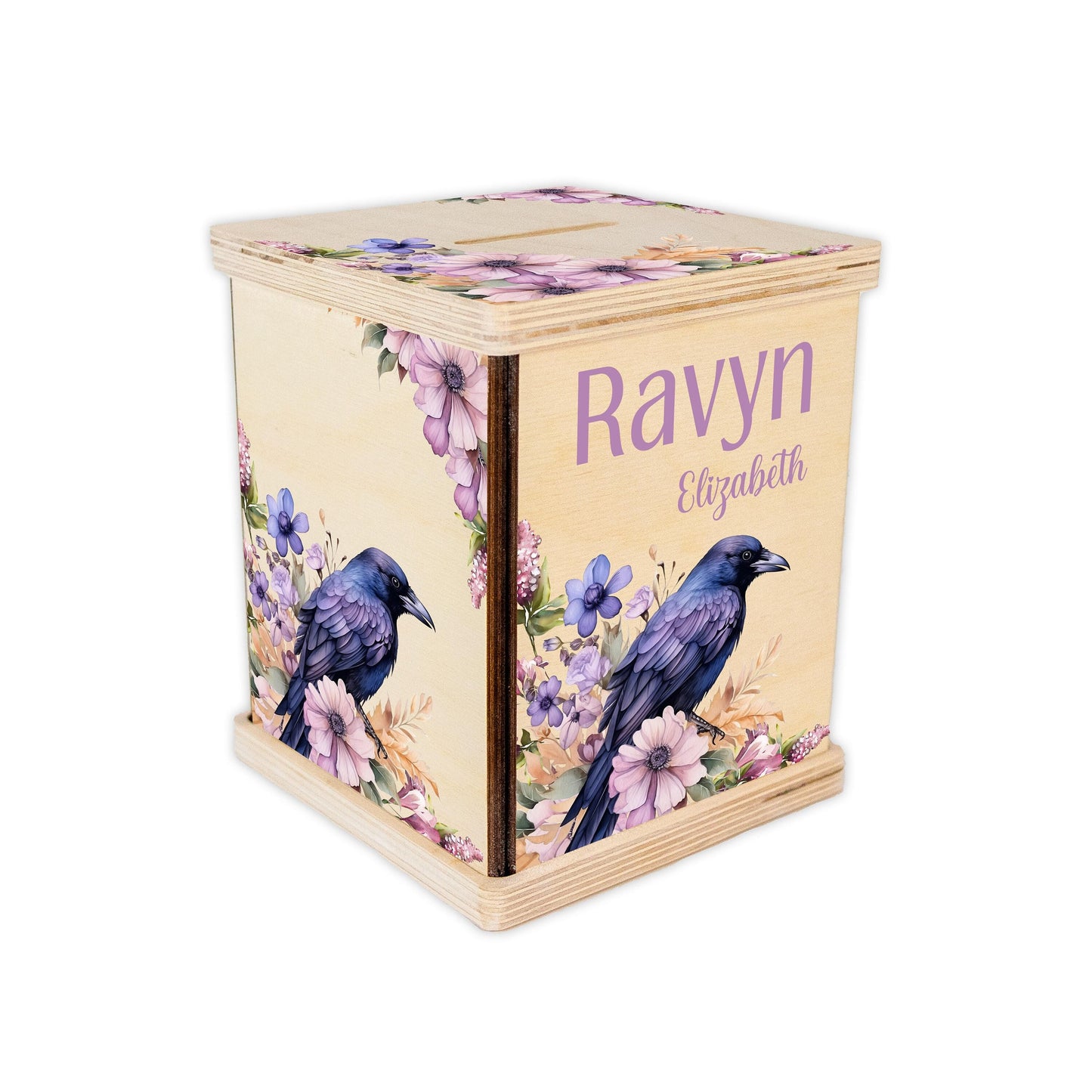Raven Bird Piggy Bank, Girl G74