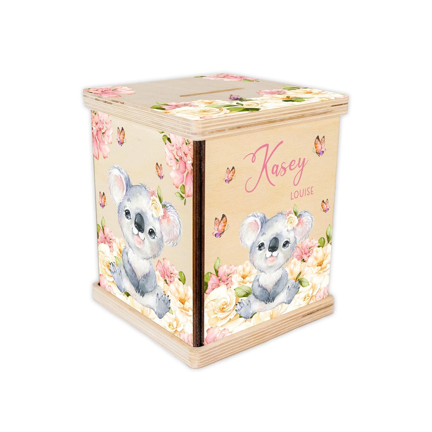 Girl Floral Koala Custom Coin Bank, G72