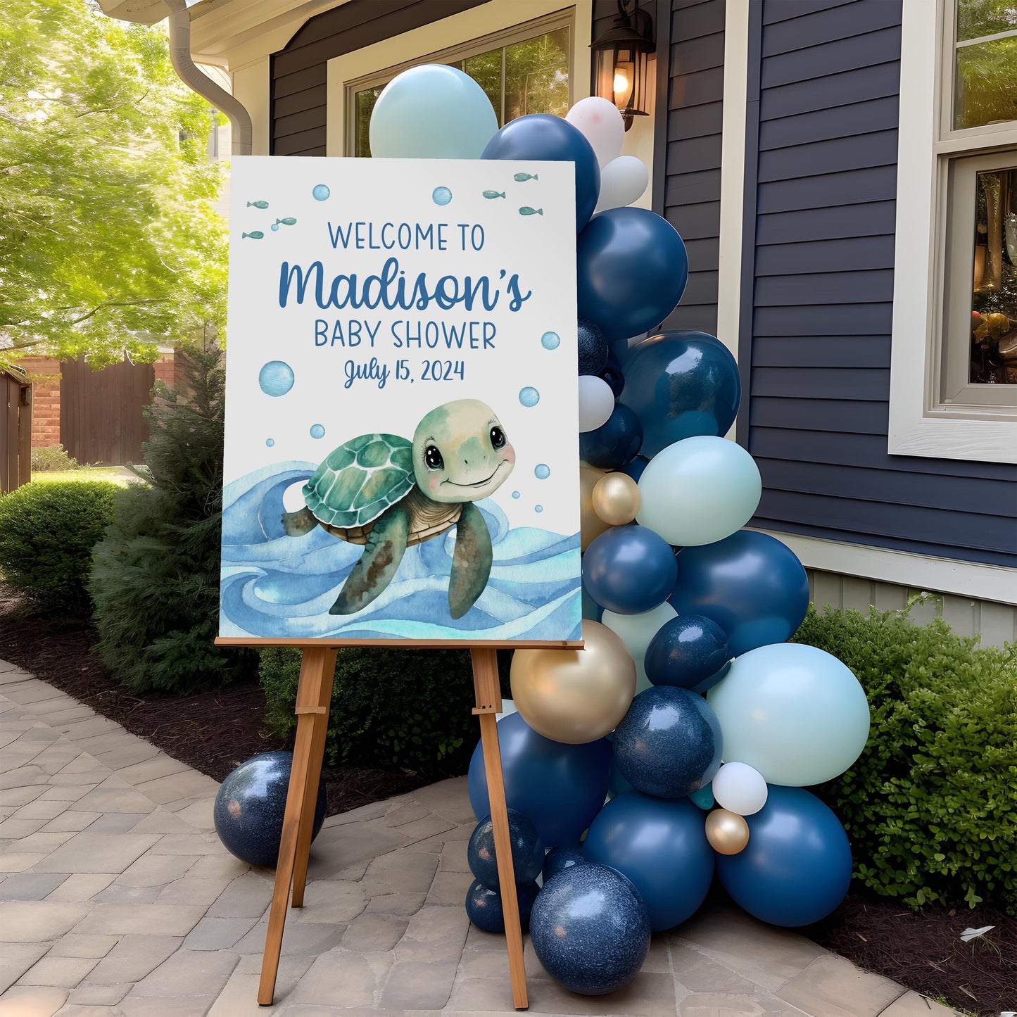 Boy Sea Life Baby Shower Welcome Sign, O33