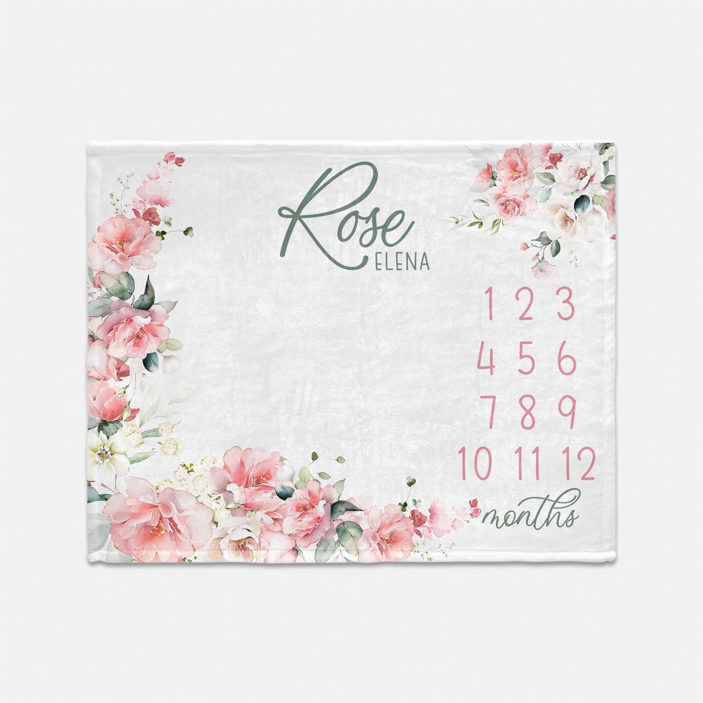 Rose Milestone Blanket for Girl, F104