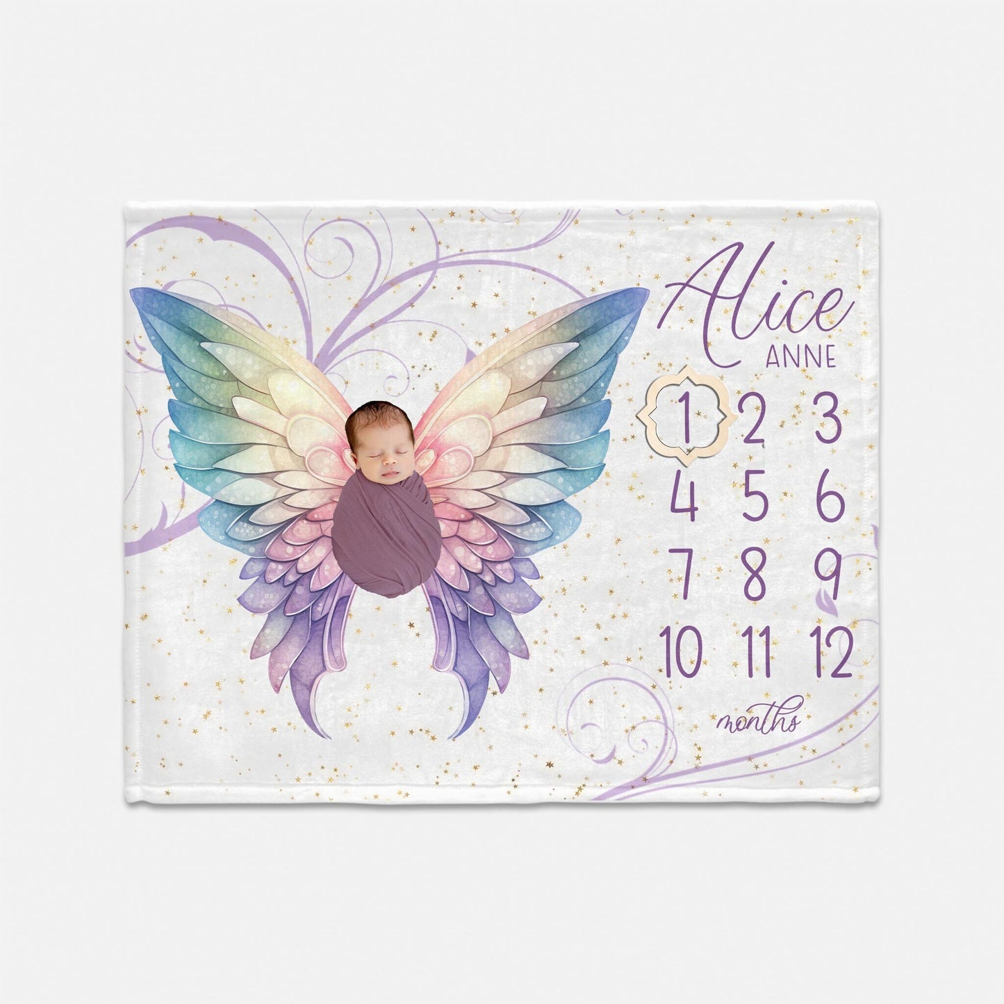 Fairy Wings Baby Milestone Blanket, G75