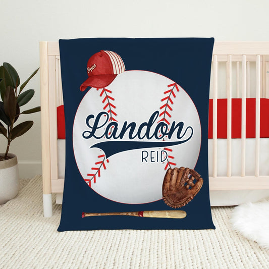 Baseball Blanket, Sport Nursery Theme, B77