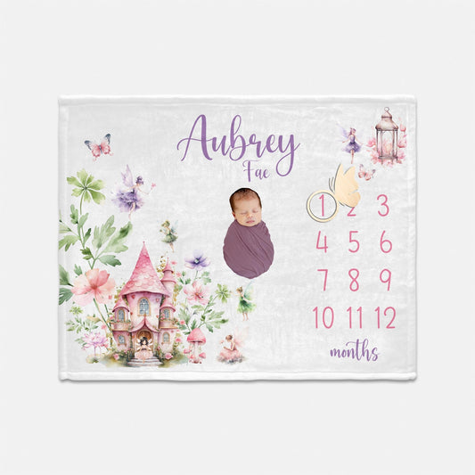 Fairy Baby Girl Milestone Blanket, G77