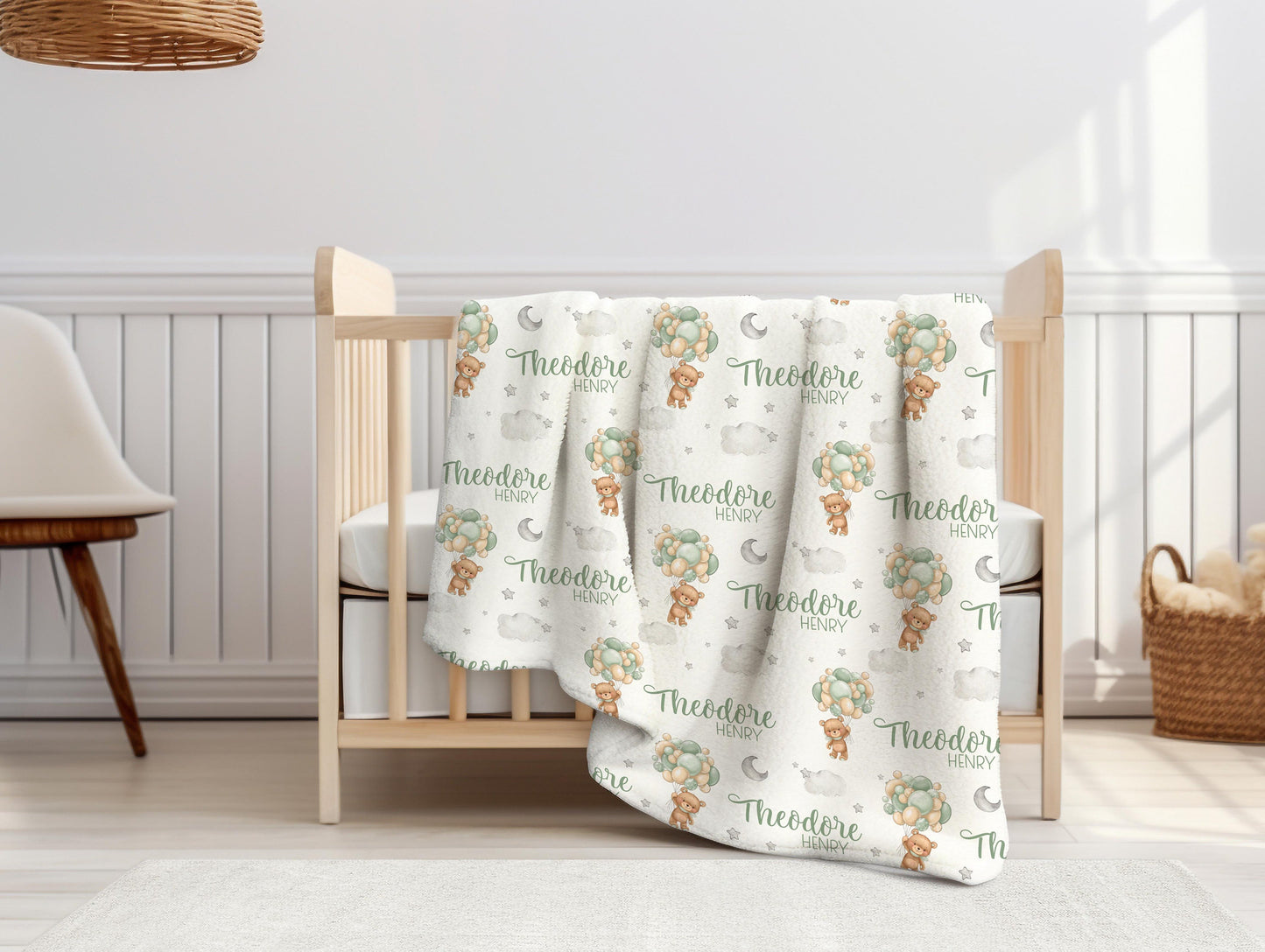 Green Bear Balloon Swaddle Set, T57