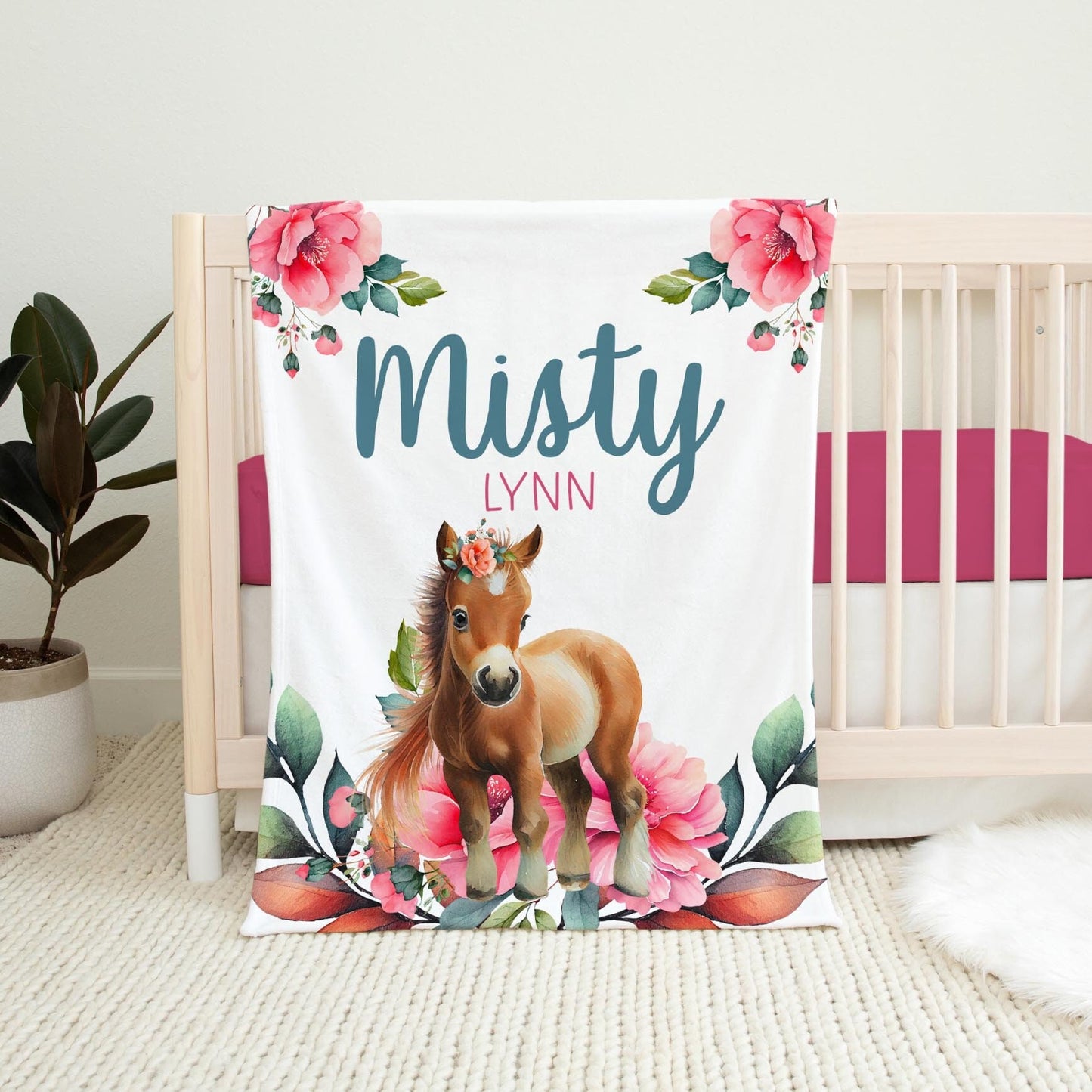 Girl Pony Blanket, Horse C49