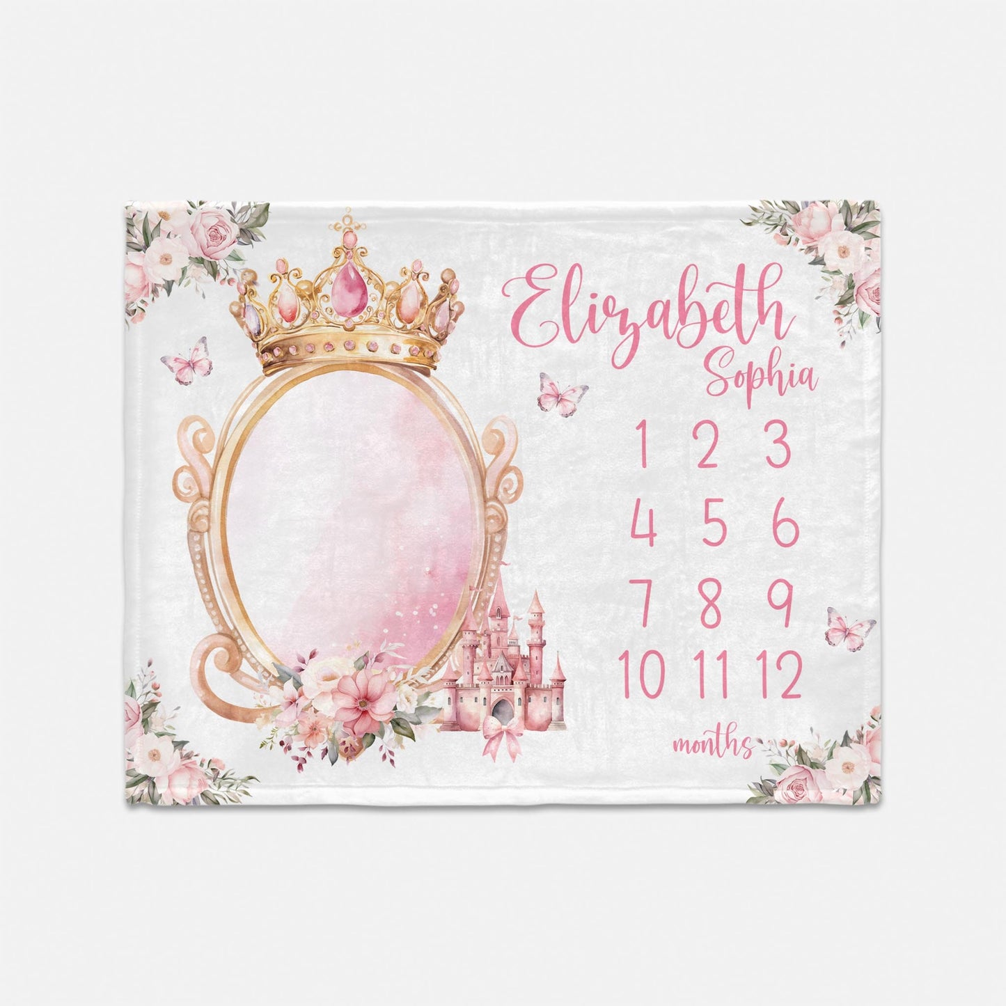 Princess Crown Milestone Blanket, Girl G79