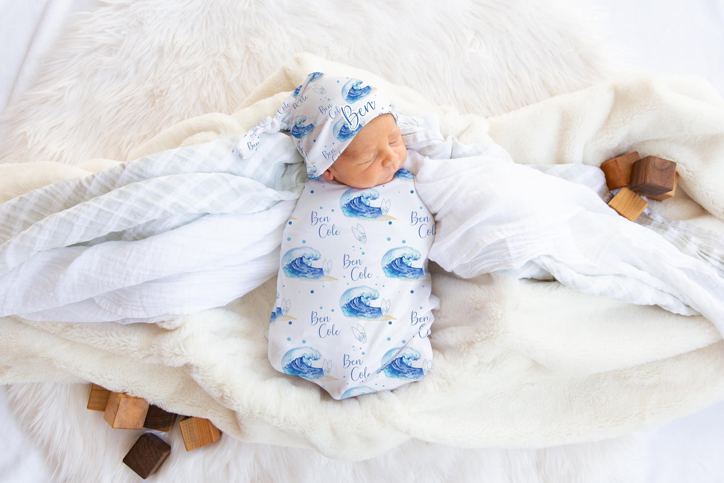 Ocean Wave Swaddle Set, O1