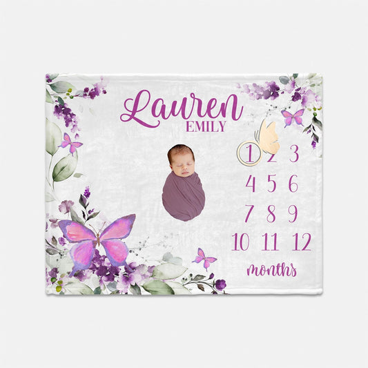 Butterfly Baby Milestone Blanket, G76