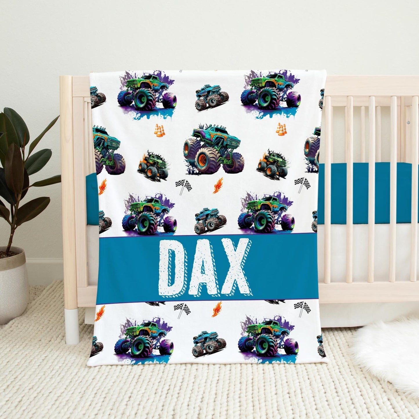 Monster Truck Baby Blanket, Boy T69