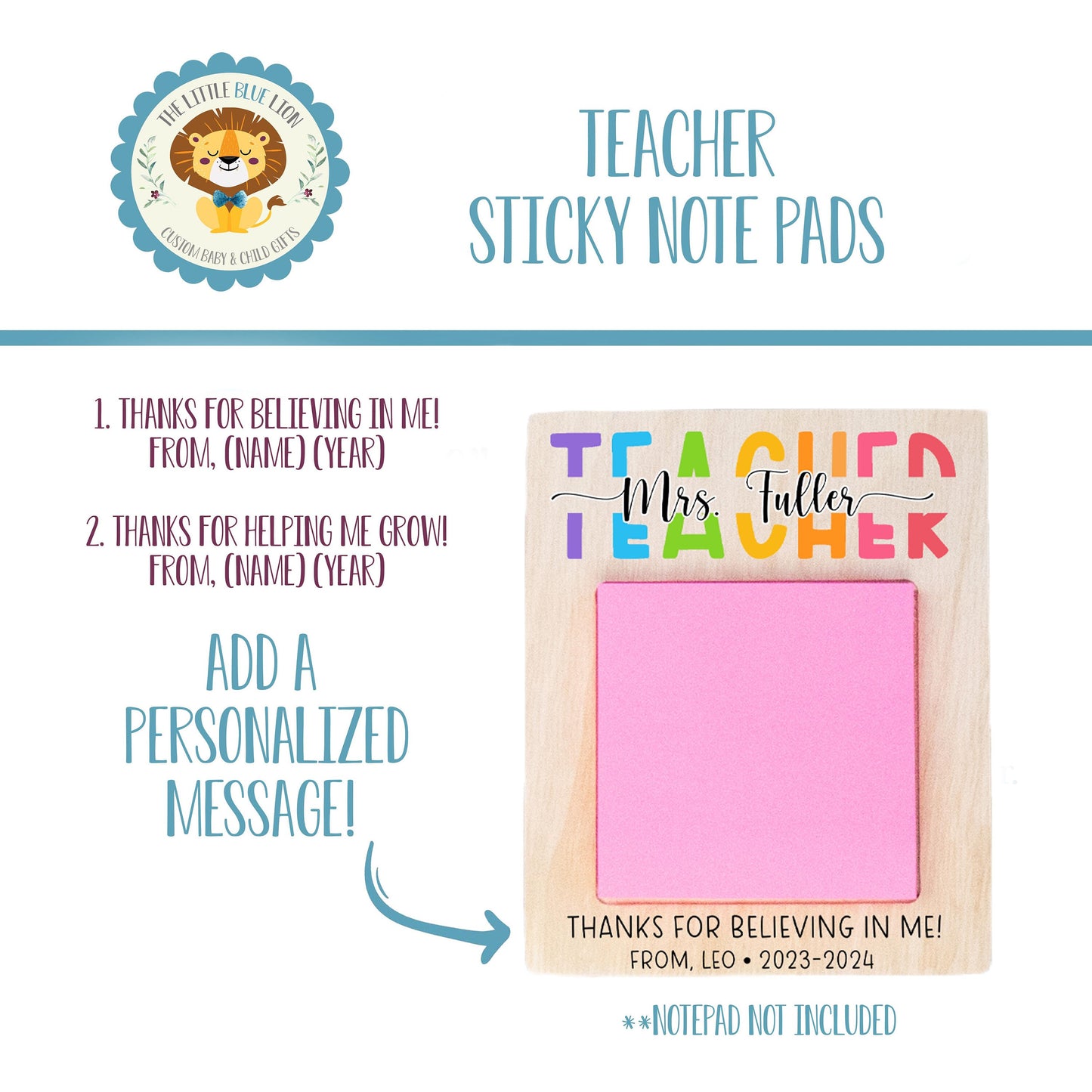 Teacher Sticky Note Holder