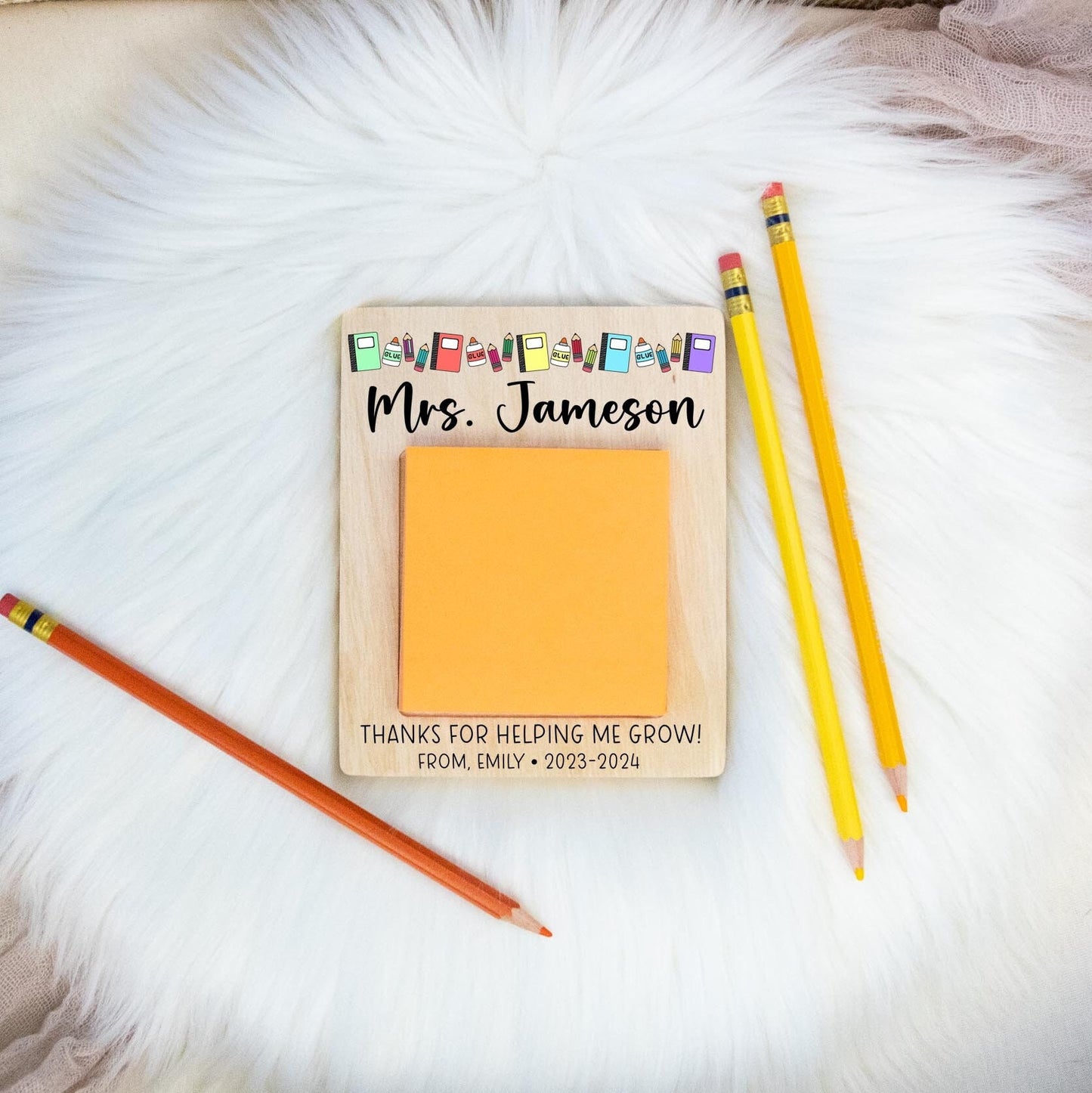 Teacher Sticky Note Holder, Teacher Appreciation Gift