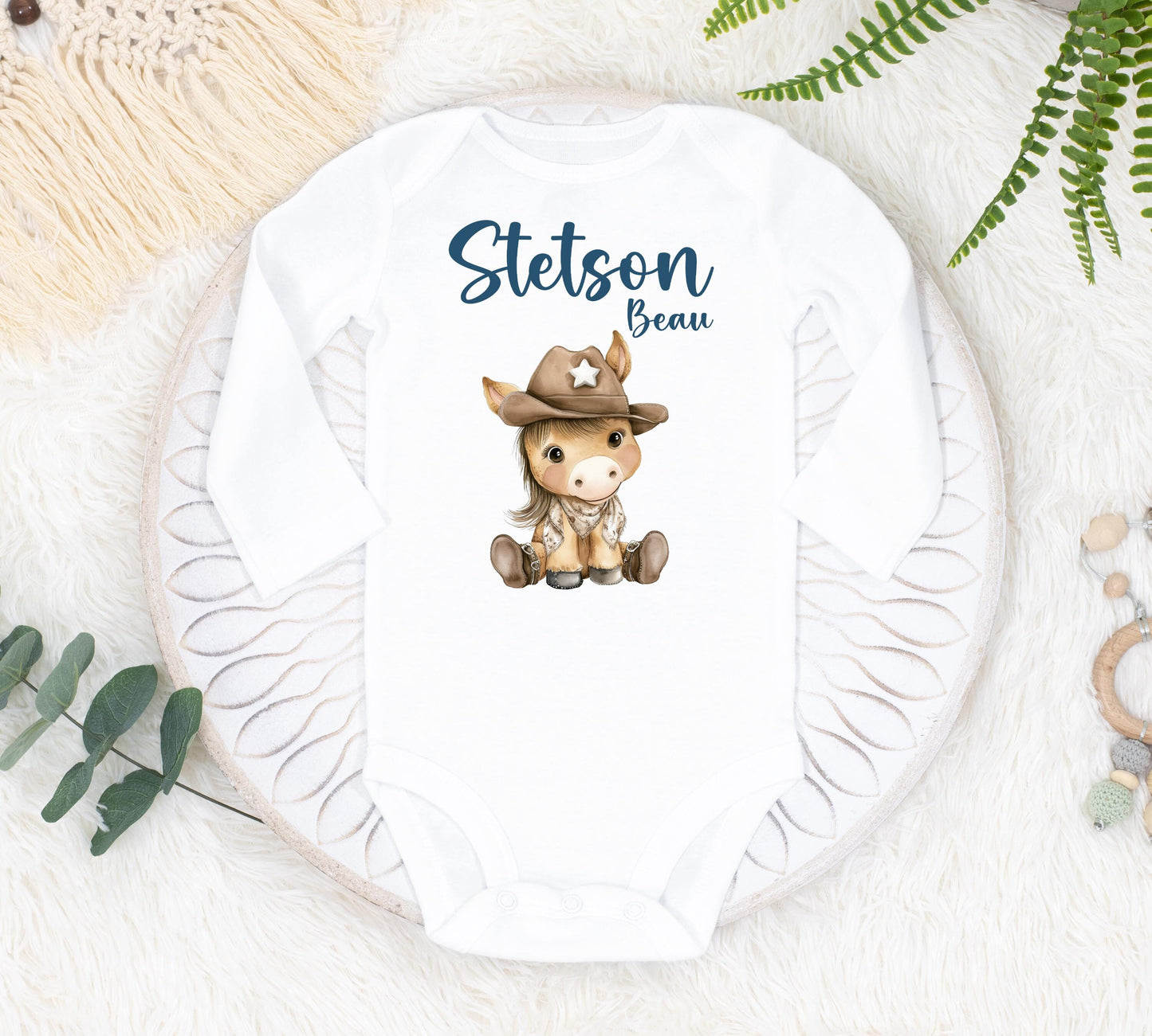 Cowboy Horse Baby Bodysuit, D13