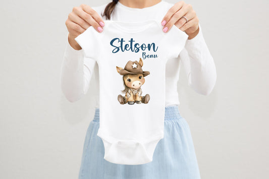 Cowboy Horse Baby Bodysuit, D13