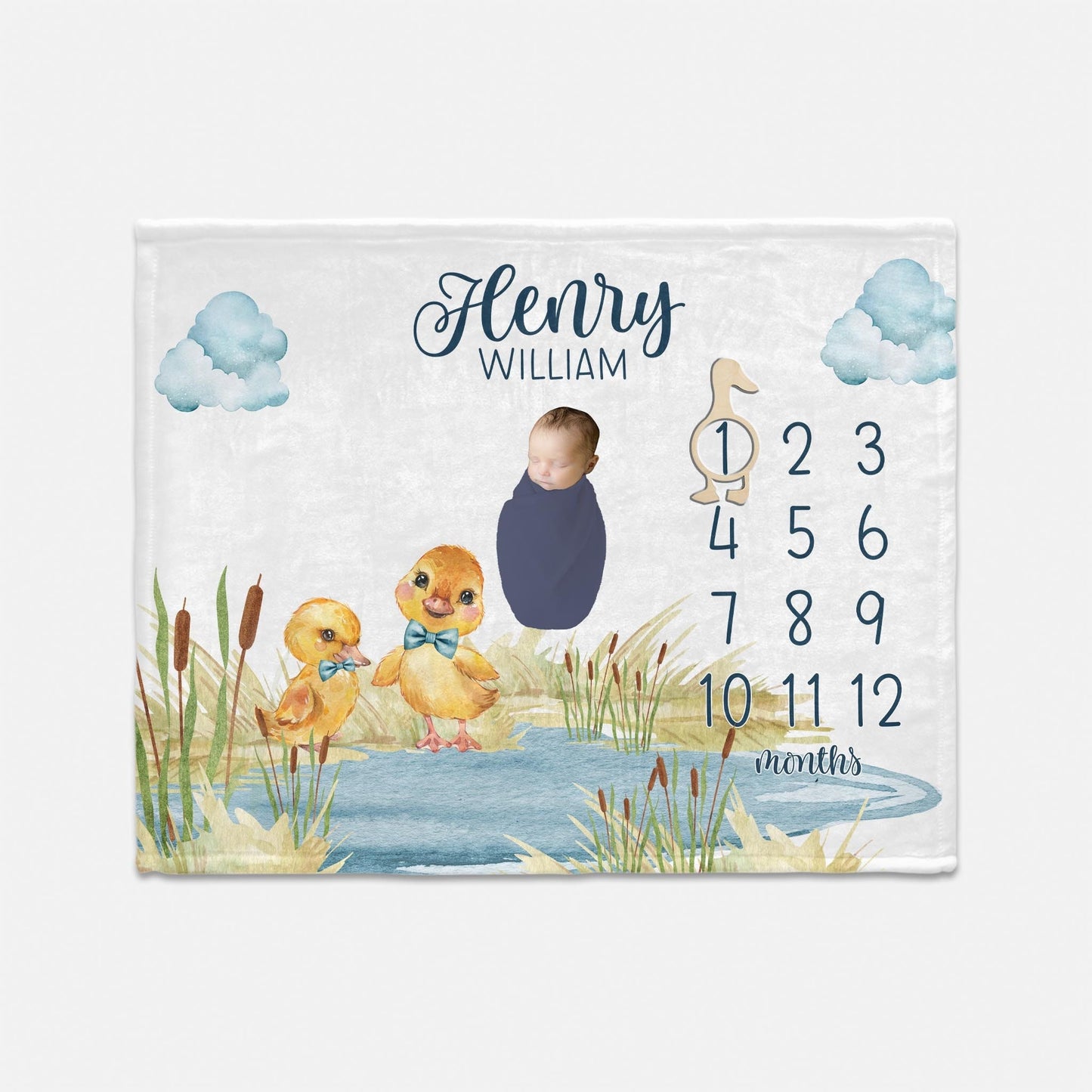 Yellow Duck Milestone Blanket, Gender Neutral B80